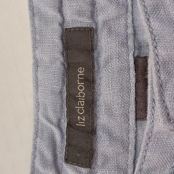 Liz Claiborne Linen Capri Wide Leg Pants Light Blue Size10 - Picture 8 of 9